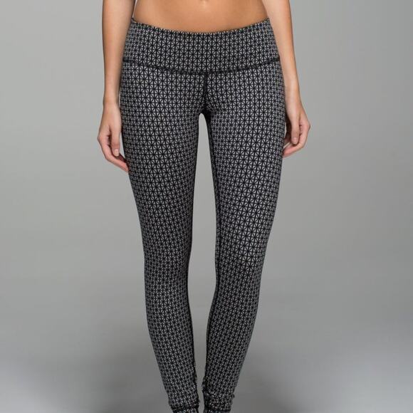 Lululemon Wunder Under Pant Legging Tri Geo Silver Spoon Black - Picture 1 of 8